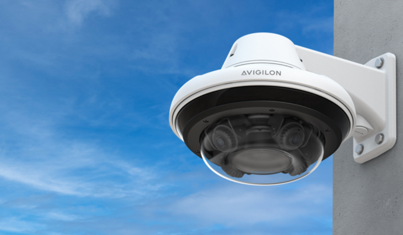 Avigilon multisensor camera against the sky